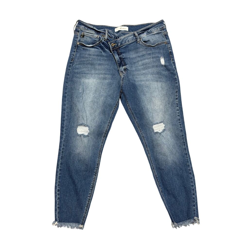 KanCan Women’s Asymmetrical Zipper Cropped Skinny Jeans Size 32